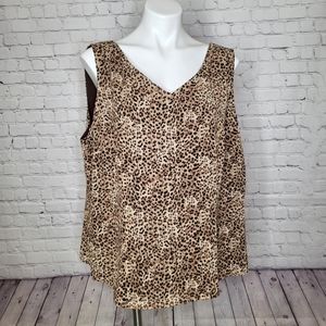 Emma James Cheetah Print Tank Top Blouse - Size 20W
